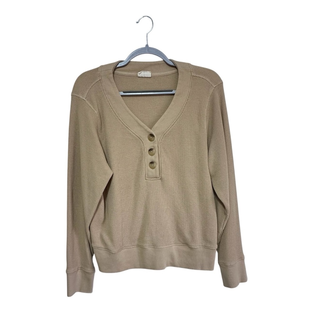 Pact Beige Waffle Knit Sweater